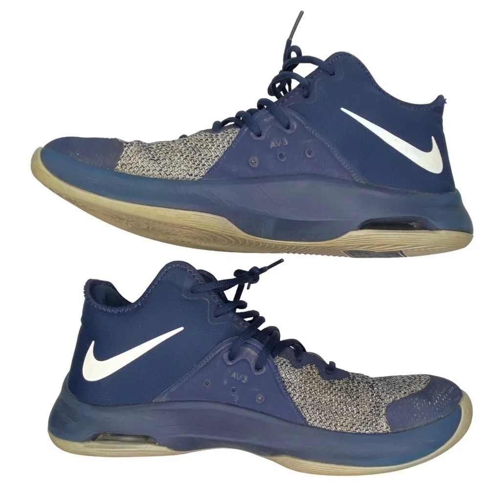 Nike Air Versitile III Shoes Navy Blue and Gray Athletic Basketball Size 12‎